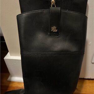 Ralph Lauren womens black riding boots